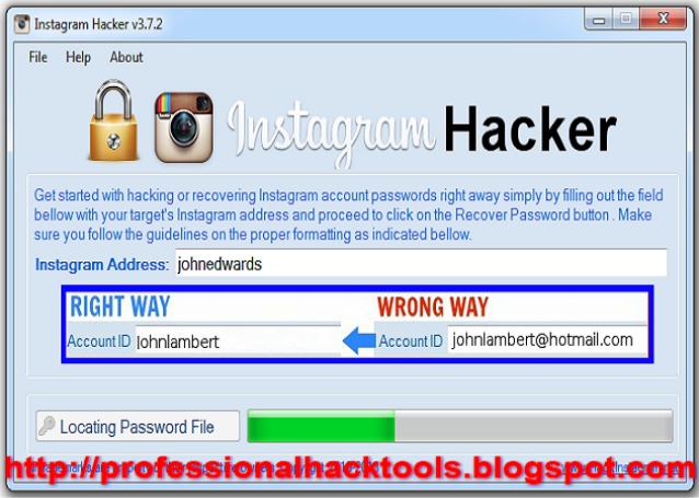 instagram hack password account